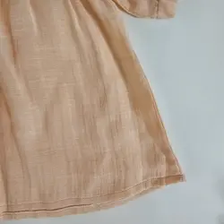 پیراهن نخی دخترانه سه دکمه