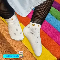 جوراب طرح قلب و مروارید