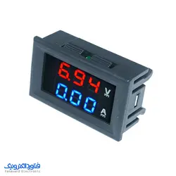ولتمتر و آمپرمتر روپنلی دو رنگ ۱۰۰V-10A (RED-BLUE)