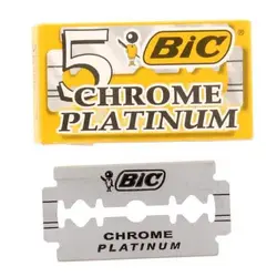 تیغ یدک سنتی بیک مدل Platinum Chromium Double Edge بسته 5 عددی