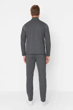 لباس راحتی بافتنی متناسب 2نخ دوخت خاکستری آنتراسیت مردانه برند TRENDYOL MAN کد 1667440205