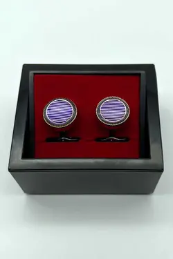 دکمه سرآستین جعبه‎دار کادو نگین دار نقره نیلی مردانه برند Fitmens کد 1667597104