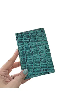 کاور مسافرتی 2عدد چاپی سوسماری سری چرم اصل فیروزه ای = برند Pinkylola Design کد 1667635563