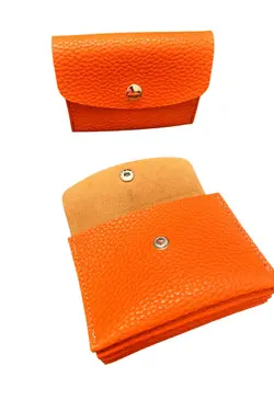 کیف پول چرم مصنوعی کلفت مدل نارنجی , جا کارتی چندتایی برند Pinkylola Design کد 1667634603