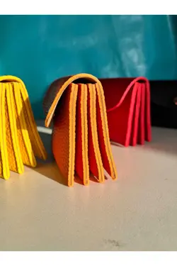 کیف پول چرم مصنوعی کلفت مدل نارنجی , جا کارتی چندتایی برند Pinkylola Design کد 1667634603