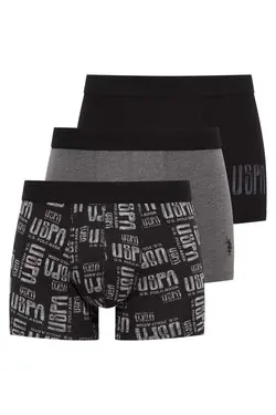 لباس زیر 3تایی چاپی ملانژ خاکستری آنتراسیت مشکی مردانه برند U.S. Polo Assn. کد 1667715603