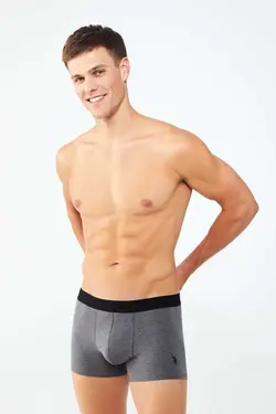 لباس زیر 3تایی چاپی ملانژ خاکستری آنتراسیت مشکی مردانه برند U.S. Polo Assn. کد 1667715603