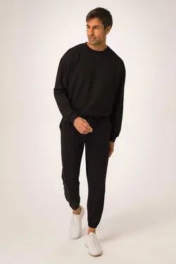 ست لباس راحتی گشاد گرد یقه پاچه لاستیک مردانه مشکی برند Runever کد 1667790903