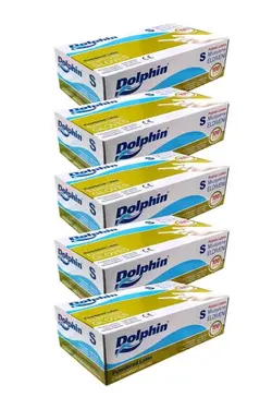 دستکش تکی 5بسته 100 عدد کوچک سفید برند Dolphin کد 1667782867