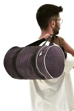 کیف دوشی ساک ورزشی استوانه مدل فیتنس زرشکی برند GreandBags کد 1668106855