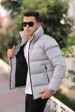 کاپشن پفدار دوطرف زیپ‎دار یقه دار ایستاده مردانه برند Boymen کد 1668098708