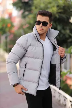 کاپشن پفدار دوطرف زیپ‎دار یقه دار ایستاده مردانه برند Boymen کد 1668098708