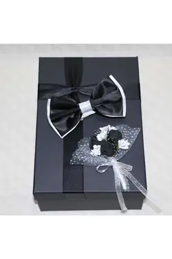 پاپیون ست یقه سفید مشکی برند GÜÇLÜ KADINLAR ATOLYESİ کد 1668340504