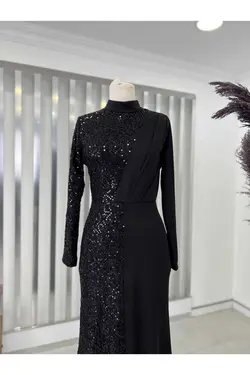 لباس مجلسی پوشیده پولک دوز برند RDEM کد 1668240308