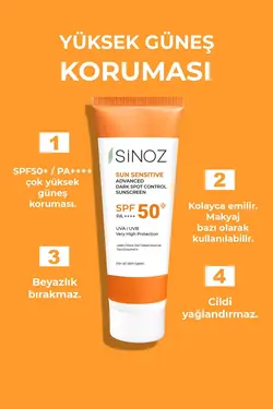 کرم ضد آفتاب محافظ صورت هایلایتر بلند 50میلی لیتر ویژه خال خالی pa++++ / برند Sinoz کد 1668236768