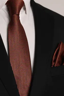 کراوات دستمال راه‎راه آجری &amp; مشکی برند Esgue کد 1668446226