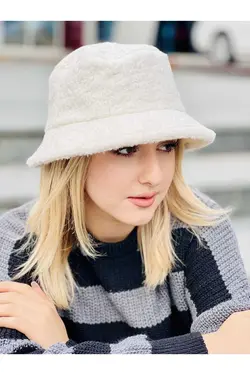 کلاه سطل زمستانی مخمل اسکی مدل رنگ سفید برند Moda Kızı Butik کد 1668468364