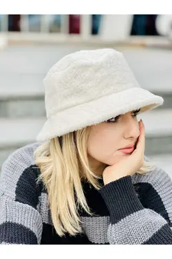 کلاه سطل زمستانی مخمل اسکی مدل رنگ سفید برند Moda Kızı Butik کد 1668468364