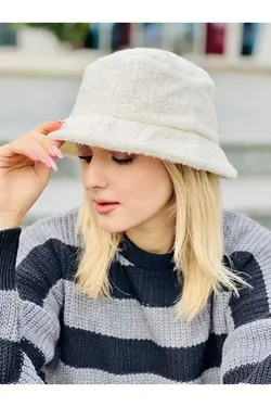 کلاه سطل زمستانی مخمل اسکی مدل رنگ سفید برند Moda Kızı Butik کد 1668468364