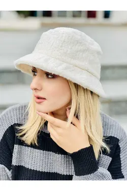 کلاه سطل زمستانی مخمل اسکی مدل رنگ سفید برند Moda Kızı Butik کد 1668468364