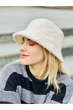 کلاه سطل زمستانی مخمل اسکی مدل رنگ سفید برند Moda Kızı Butik کد 1668468364