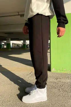 شلوار راحتی زمستانی پنبه ای پاچه لاستیک کلفت 3نخ مشکی برند MAYYGO کد 1668567305