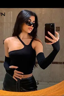 با کیفیت کشی بلند 2022بهار و تابستان زنانه مشکی دوتایی برند NAKISCI کد 1646829776