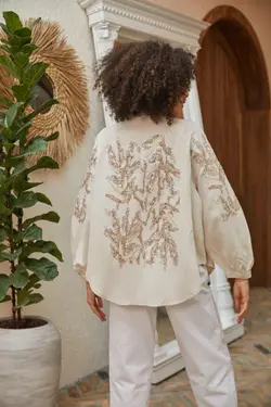 کت کیمونو قلاب دوزی شده آستین پشت برند Orfeo Negro کد 1646827989