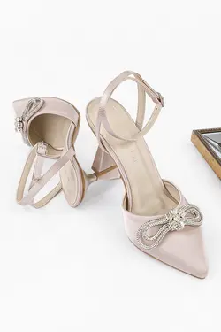 پاشنه کفش بلند مجلسی جام کمربند‎دار نوک تیز نگین دار زنانه برند Marjin کد 1646466680