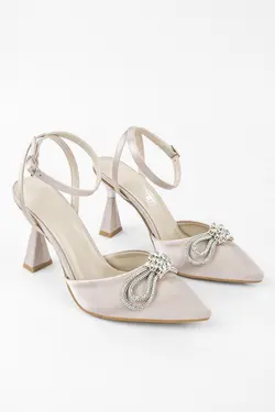 پاشنه کفش بلند مجلسی جام کمربند‎دار نوک تیز نگین دار زنانه برند Marjin کد 1646466680