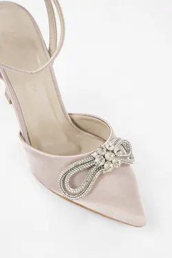 پاشنه کفش بلند مجلسی جام کمربند‎دار نوک تیز نگین دار زنانه برند Marjin کد 1646466680