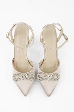 پاشنه کفش بلند مجلسی جام کمربند‎دار نوک تیز نگین دار زنانه برند Marjin کد 1646466680