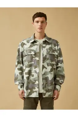 پیراهن طرح‎دار ارتشی برند Koton کد 1646376691