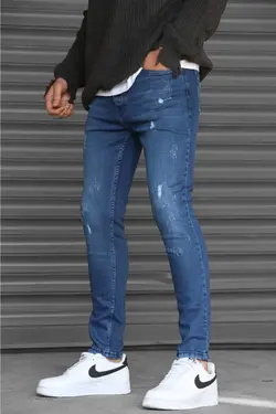 جین مردانه اندامی سرمه ای برند Madmext کد 1646130458