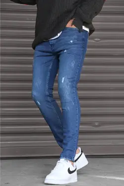 جین مردانه اندامی سرمه ای برند Madmext کد 1646130458