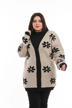 بافتنی فصل جدید بلند طرح گلدار زنانه قهوه ای برند SECOUTLET کد 1646010370