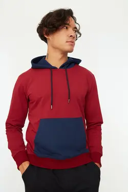 سوییشرت متناسب مردانه زرشکی برند TRENDYOL MAN کد 1645805501