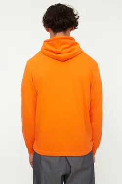 سوییشرت متناسب مردانه نارنجی برند TRENDYOL MAN کد 1645805480