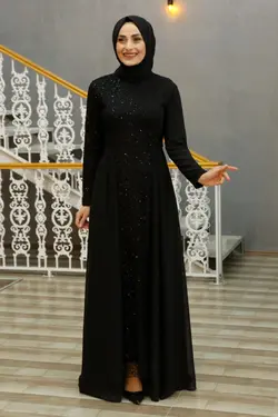 لباس مجلسی پوشیده پولک دوز مشکی برند Feiza Collection کد 1645578489