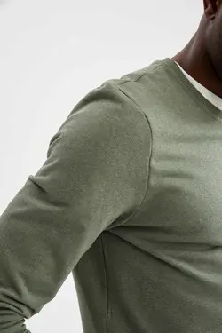 سوییشرت متناسب آستین بلند ساده یقه گرد برند Defacto کد 1645547422