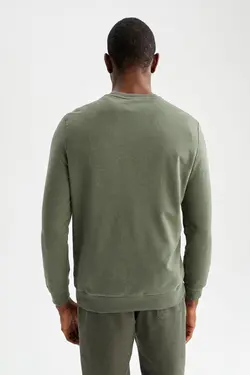 سوییشرت متناسب آستین بلند ساده یقه گرد برند Defacto کد 1645547422