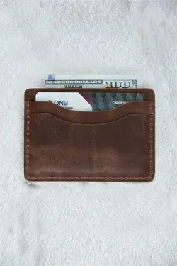 جا کارتی چرم اصل روشن قهوه برند VİZA LEATHER کد 1645537690