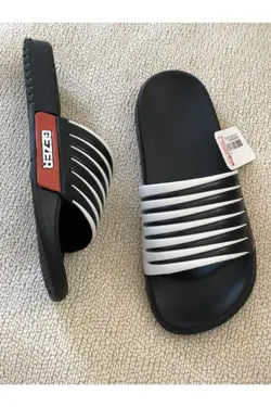 دمپایی ساحلی استخر حمام راحت مردانه کف لوکس سیاه-سفید برند Gezer کد 1645508703