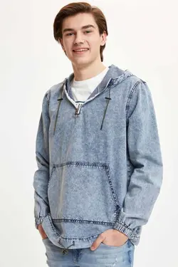 کت جین فصلی کلاهدار برند Defacto کد 1645297799