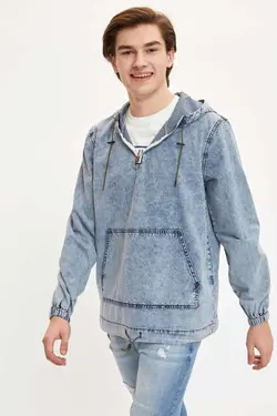 کت جین فصلی کلاهدار برند Defacto کد 1645297799