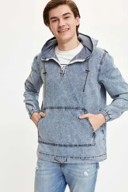 کت جین فصلی کلاهدار برند Defacto کد 1645297799