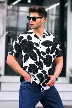 پیراهن طرح‎دار مشکی برند Madmext کد 1644961127