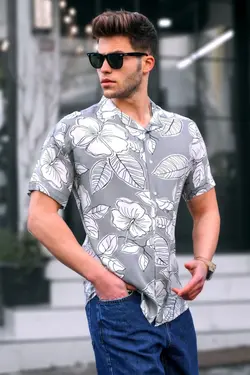 پیراهن طرح‎دار طوسی برند Madmext کد 1644961143