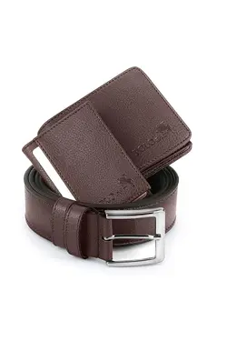 جا کارتی کیف پول ست کمربند دار مردانه کلاسیک جعبه‎دار قهوه‎ای برند polo air کد 1644816648