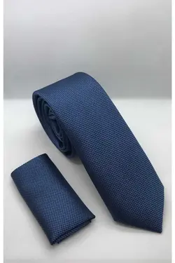 کراوات با دستمال طرحدار آبی مردانه برند Gambocci کد 1668699731